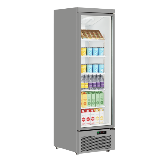 Tefcold Atom C1DS Silver Upright Single Door Display Fridge