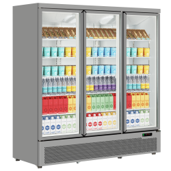 Tefcold Atom F3DS Silver Triple Door Upright Display Freezer