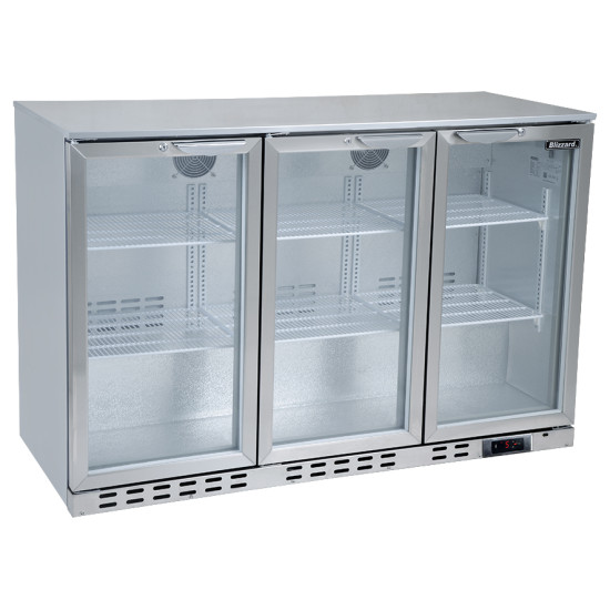 Blizzard BAR3SS Triple Door Stainless Steel Bottle Cooler