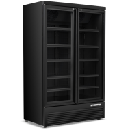 Blizzard BMC2 Black Double Hinged Door Upright Display Fridge