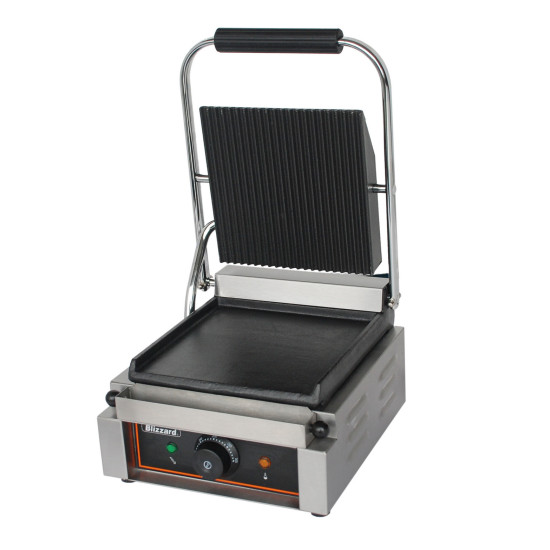 Blizzard BRSCG1 Single Contact Grill Top Ribbed Bottom Smooth Plate