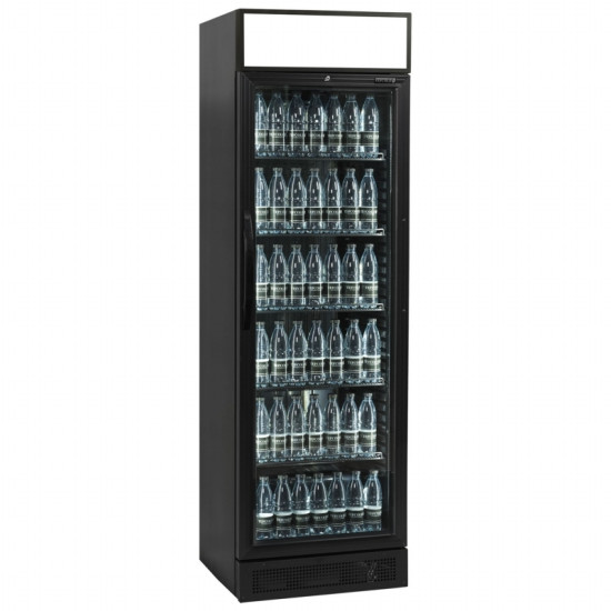Tefcold CEV425CP - BLACK Single Glass Door Upright Display Chiller