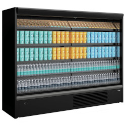 Galaxy G26 2.6m Black Open Front Multideck Display Fridge