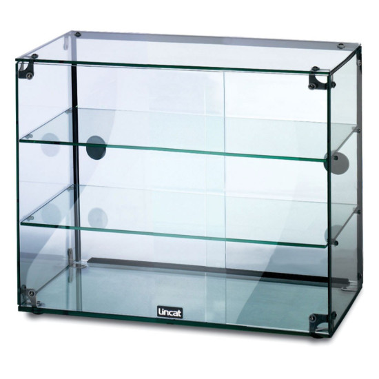 Lincat GC36D 3 Tier 0.6m Glass Display Case with Rear Sliding Doors