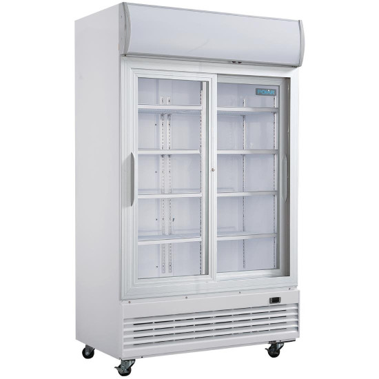 Polar GE581 Double Door Display Cooler with Sliding Doors 