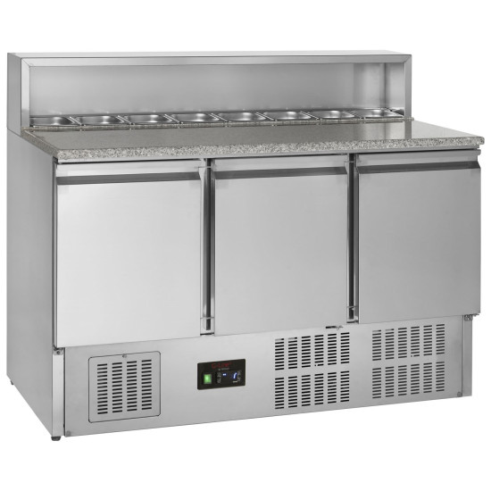 Tefcold GP93 3 Door Saladette and Pizza Prep Counter