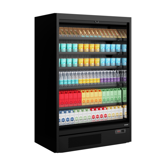 Galaxy+ GP14-B Black Open Front 1.3m Multideck Display Fridge