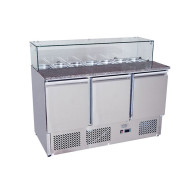 Ice-A-Cool ICE3864GR 3 Door Marble Top Saladette Counter