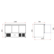 Koldbox KXCC3 Triple Door Compact Gastronorm Counter