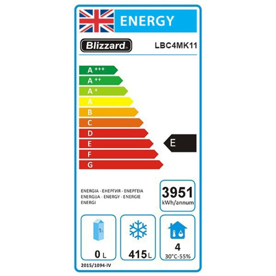Blizzard LBC4 553ltr 4 Door Gastronorm Counter Freezer