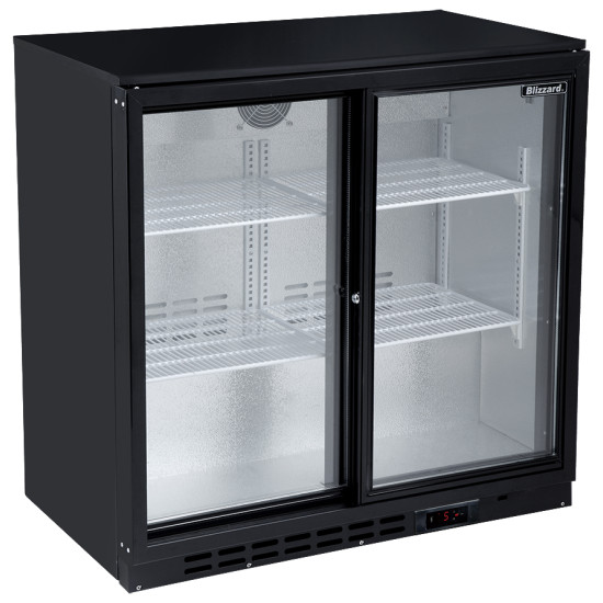 Blizzard LOWBAR2SL Low Height Double Sliding Door Bottle Cooler 