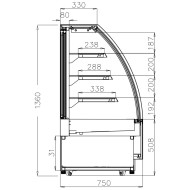 Tefcold LPD 900C Chilled Curved Glass Display Cabinet