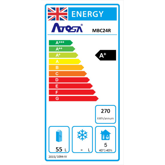 Atosa MBC24R 145ltr Under Counter Storage Fridge