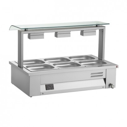 Inomak MEV67 Counter Top Bain Marie with Sneeze Guard