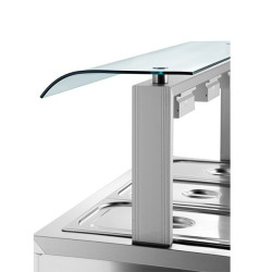 Inomak MEV67 Counter Top Bain Marie with Sneeze Guard