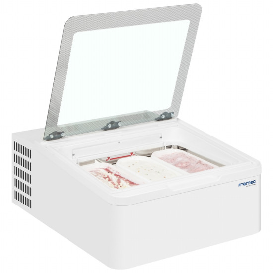 Framec Mini Cream 3V Counter Top 3 Pan Ice Cream Freezer 