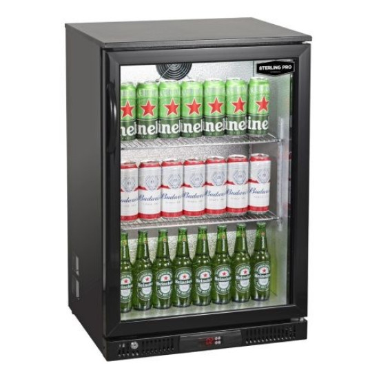 Sterling Pro SP1LO Black Single Door Low Height Bottle Cooler