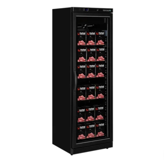 Tefcold UF400VGB Black Glass Door Display Freezer