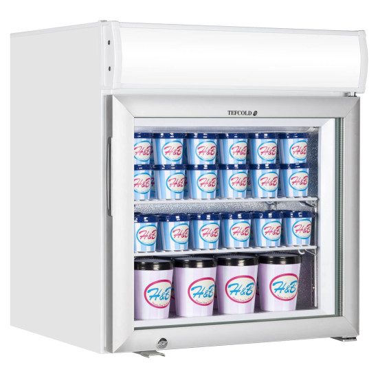 Tefcold UF50GCP Counter Top Display Freezer with LED Light Canopy
