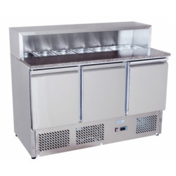 Atosa ESL3858 Three Door Open Top Marble Counter Fridge