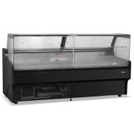 Blizzard BFG200BK 2m Black Flat Glass Serve Over Counter