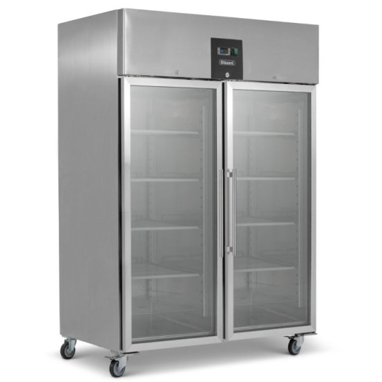 Blizzard BF2SSCR 1300ltr Heavy Duty Double Glass Door Storage Freezer