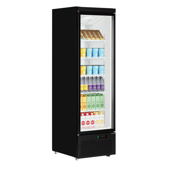 Tefcold Atom C1DB Black Upright Single Door Display Fridge