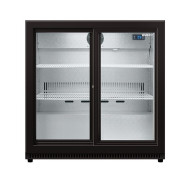 Husky C2S Black Double Sliding Door Bottle Cooler 
