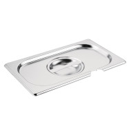 Vogue Stainless Steel 1/4 Gastronorm Pan Notched Lid