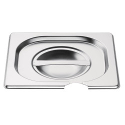 Vogue Stainless Steel 1/6 Gastronorm Pan Notched Lid