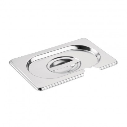 Vogue Stainless Steel 1/9 Gastronorm Pan Notched Lid