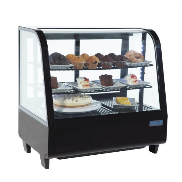 Polar 71 Can Counter Top Refrigerated Merchandiser in Black
