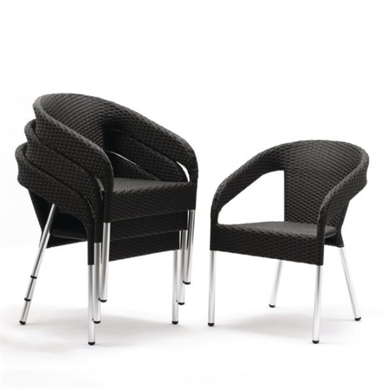 Bolero CG223 Wicker Wraparound Bistro Chair (Pack of 4)