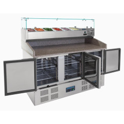 Polar CN267 3 Door Pizza Prep Counter Fridge
