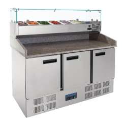 Polar CN267 3 Door Pizza Prep Counter Fridge