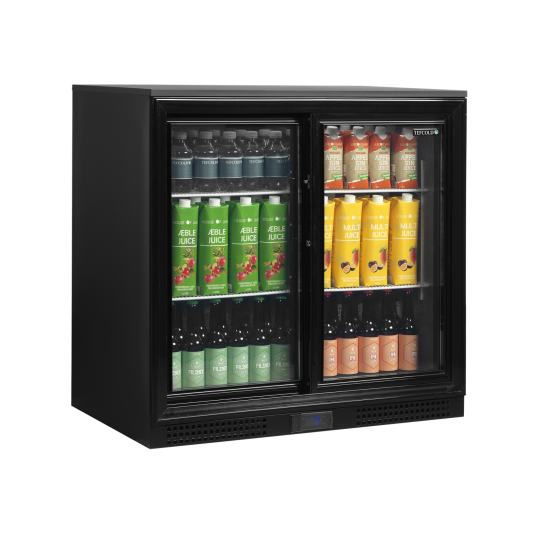 Tefcold DB201S Black Double Sliding Door Bottle Cooler
