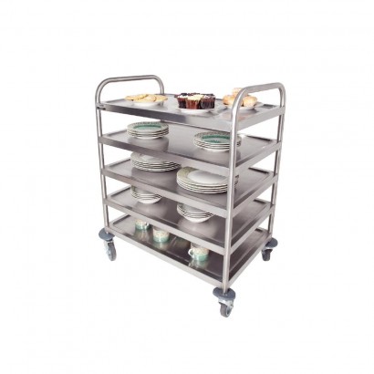 Craven DM341 5 Tier Stainless Steel Clearing Trolley With Brakes