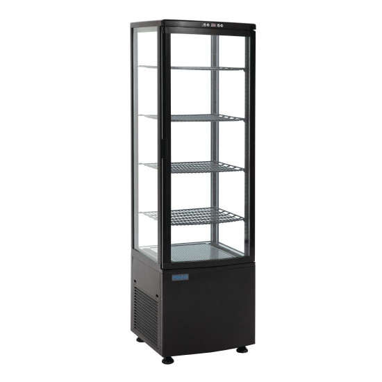 Polar CX573 235ltr Black Glass Display Fridge