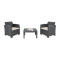 Bolero DR309 Armchair and Wicker Table Set Grey