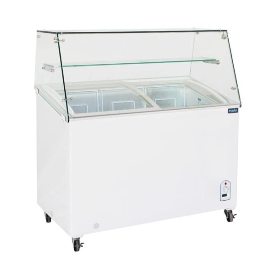 Polar FL991 Sliding Glass Lid Chest Freezer with Glass Canopy