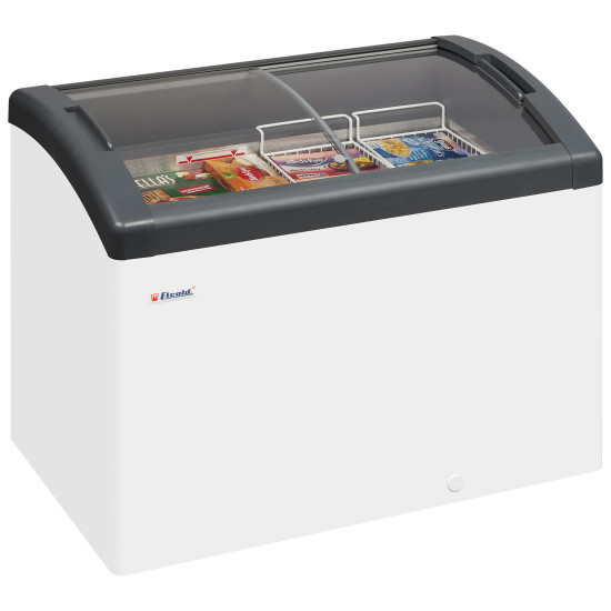 Elcold Focus 106 Sliding Curved Glass Lid Chest Freezer