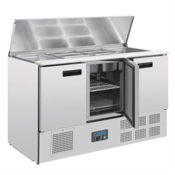Polar G607 3 Door Pizza And Saladette Prep Counter Fridge