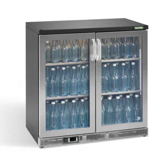 Gamko MG3-250GCS 0.9m Wide Double Door Stainless Steel Bottle Cooler