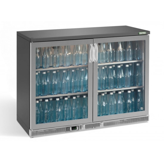 Gamko MG3-275GCS 1.2m Wide Stainless Steel Double Door Bottle Cooler