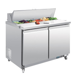 Polar GD882 405ltr Double Door Prep Counter Fridge