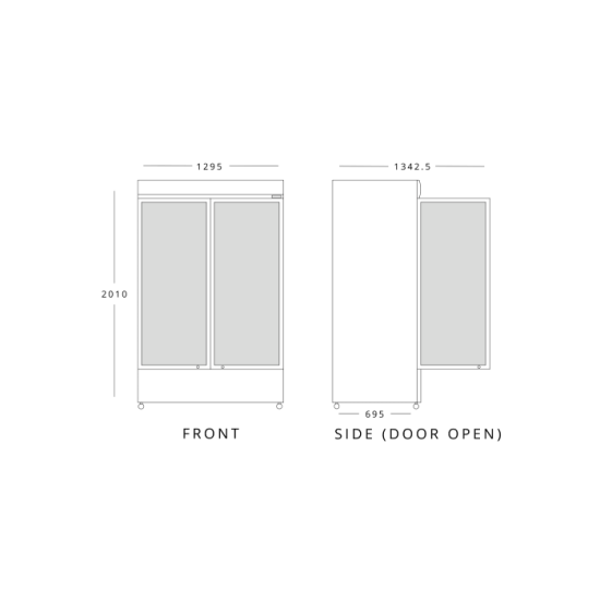 Blizzard GD900 Double Hinged Door Display Chiller