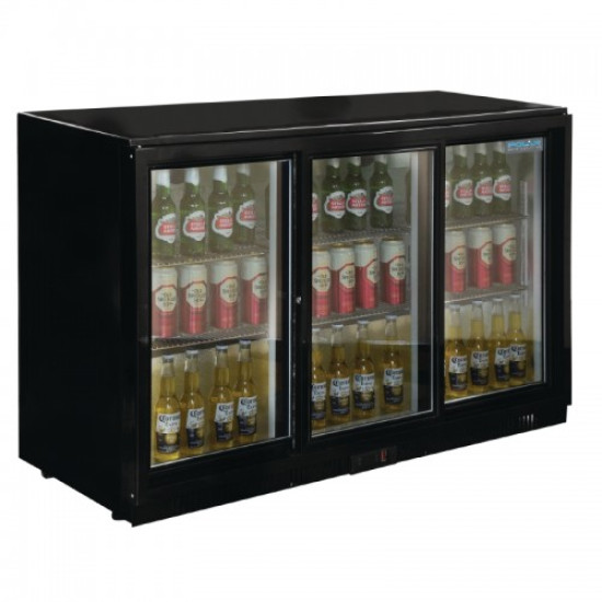 Polar GL006 Triple Sliding Door Bottle Cooler Black