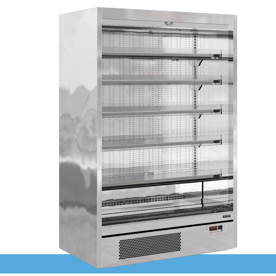 Tefcold Galaxy+ GP14SS 1.3m Open Front Stainless Steel Multideck Display Fridge