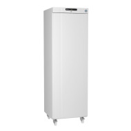 Gram Compact K420LC Single Door Upright Storage Fridge White Finish 