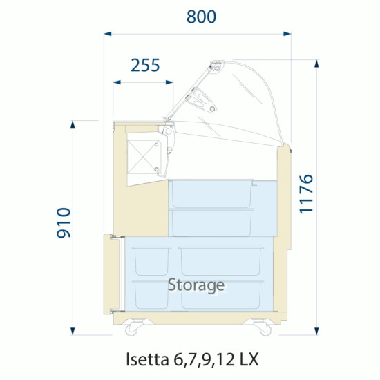ISA Isetta 6LX 6 Pan Ice Cream Display Freezer